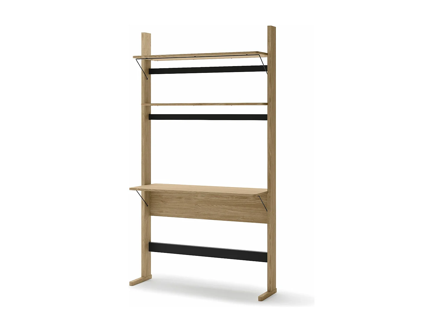Bureau avec étagère - 108 cm - chêne huilé - OLLIE
