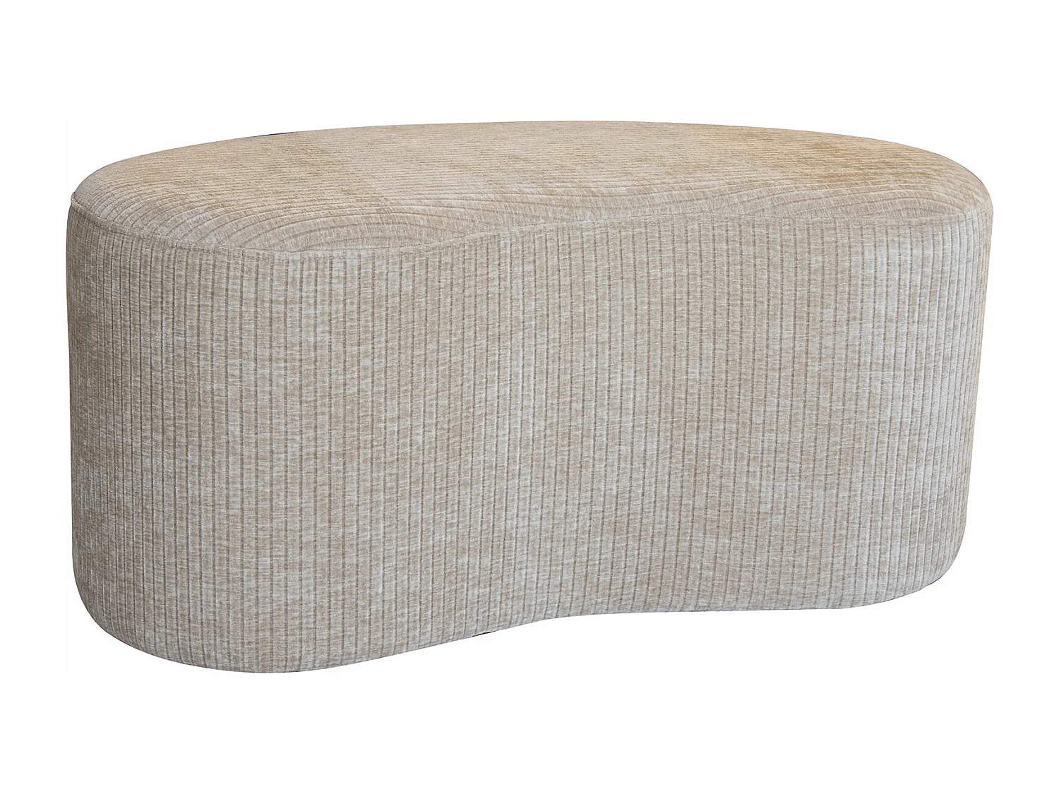Now's Home - Banc En Tissu Velours Cotele Beige Organique 80x43x36cm Come