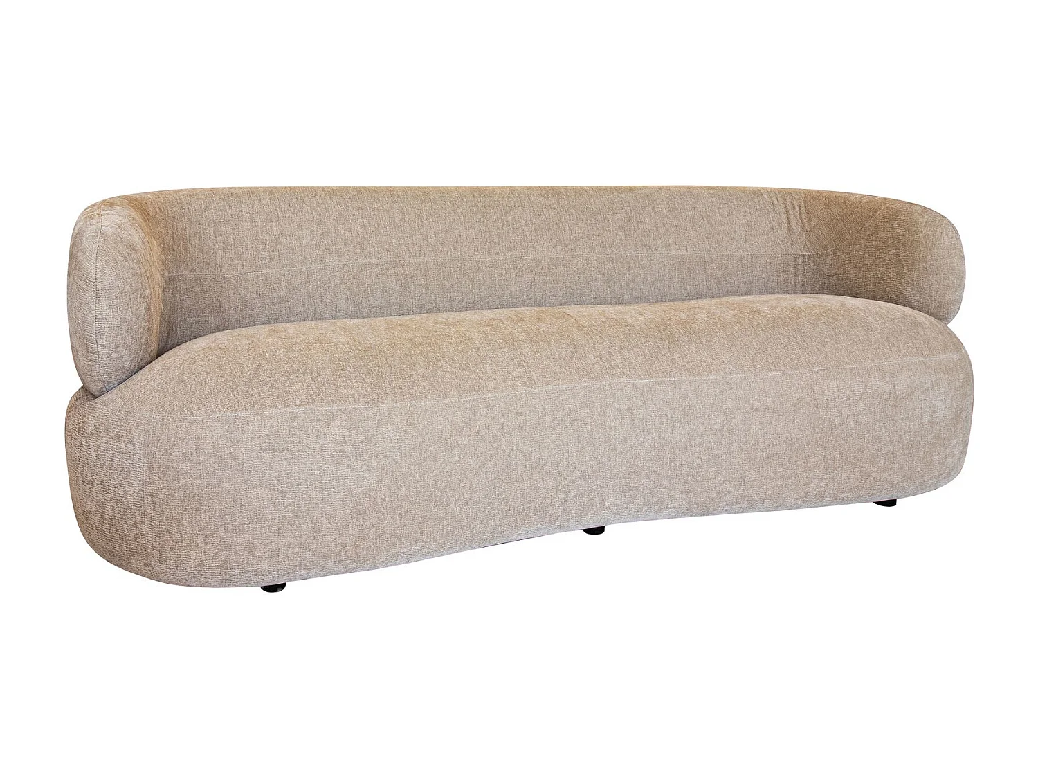 Now's Home - Canapé En Velours Texturé Beige 231x91x78 Cm Glove
