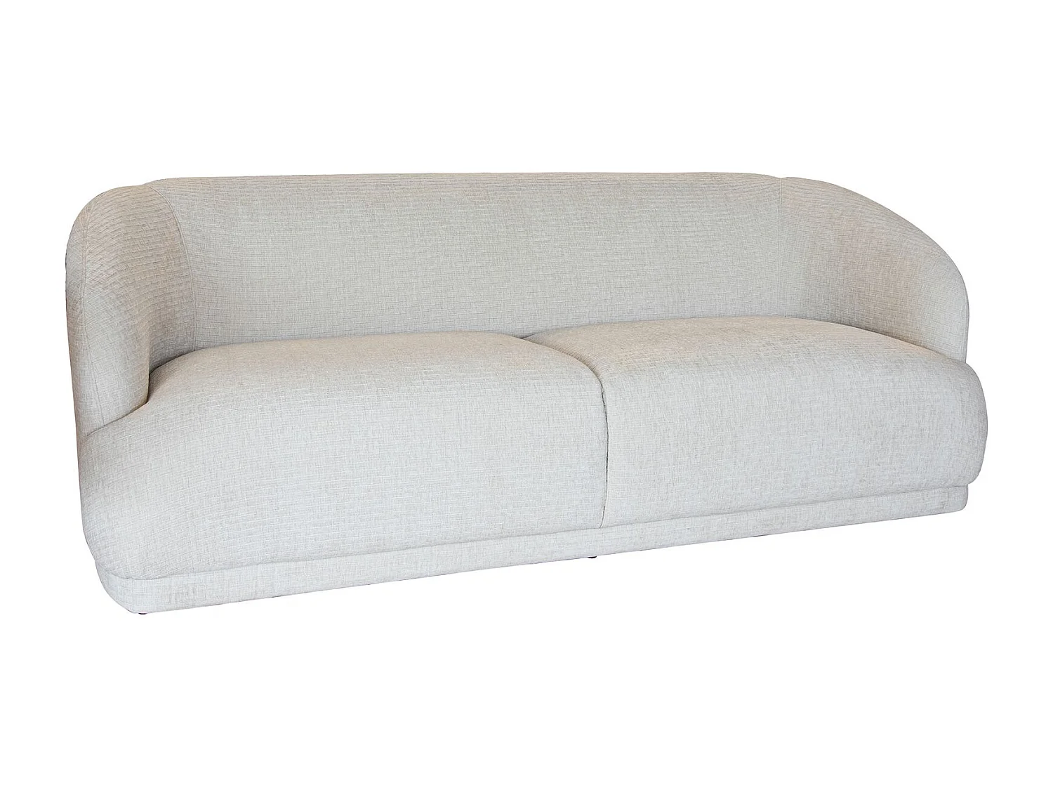 Now's Home - Canape En Velours Texture Ecru 203x94x72cm Huton