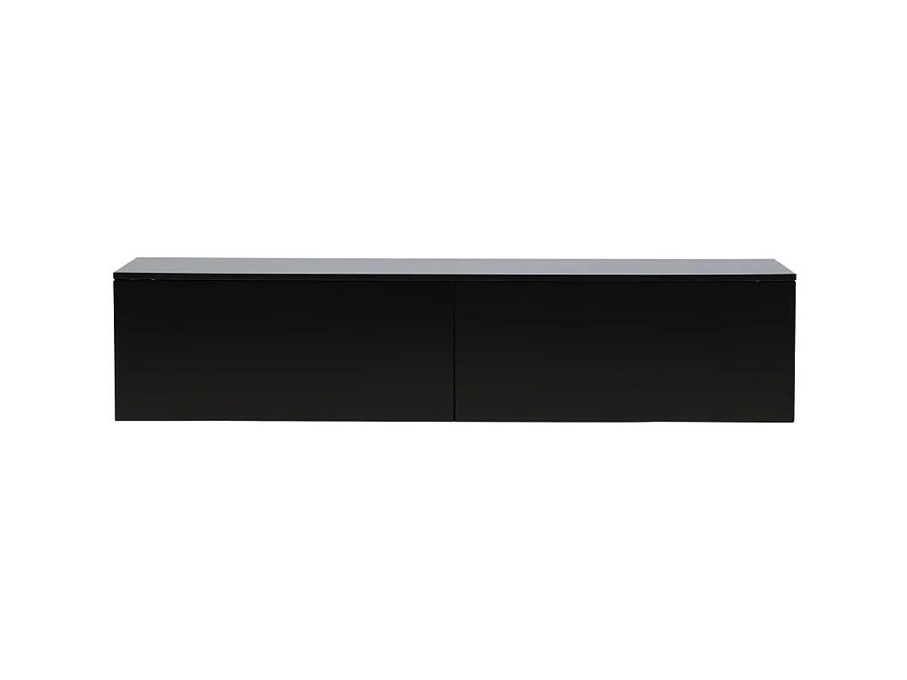 Frihamn - Meuble TV suspendu 2 tiroirs en bois L160cm - Noir
