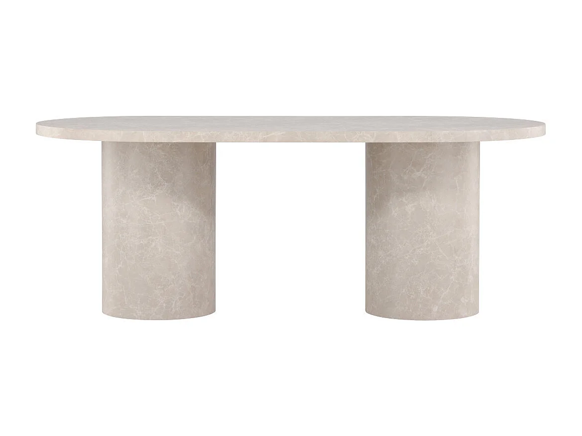 Table à Manger Effet Marbre "Narvik" 200cm Beige