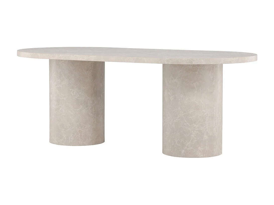 Table à Manger Effet Marbre "Narvik" 200cm Beige