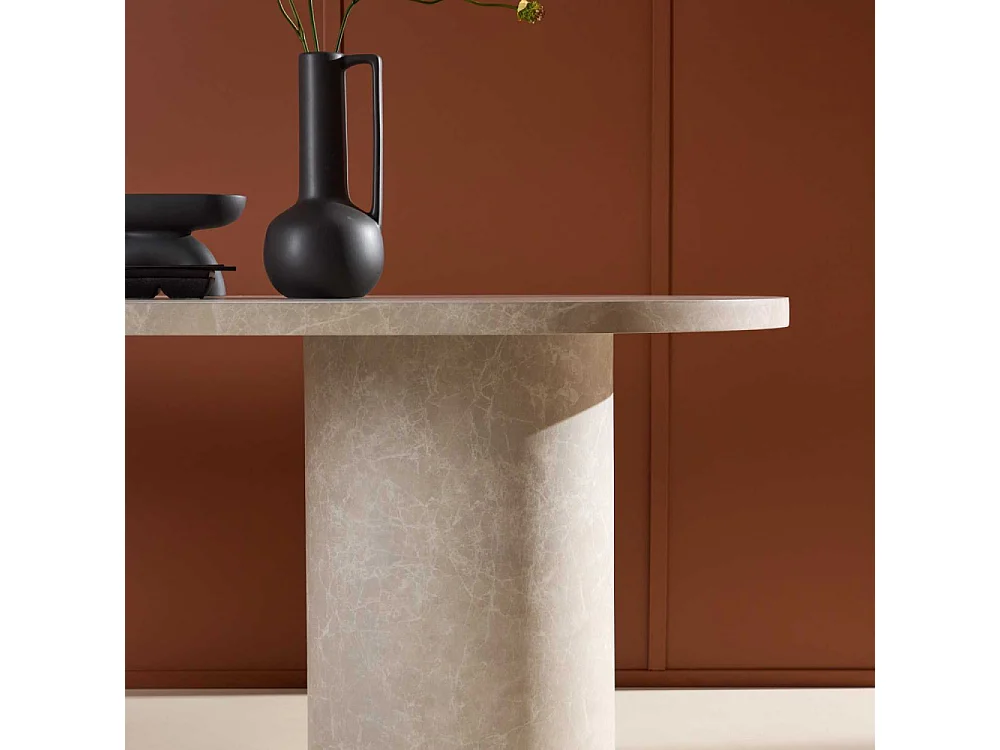 Table à Manger Effet Marbre "Narvik" 200cm Beige