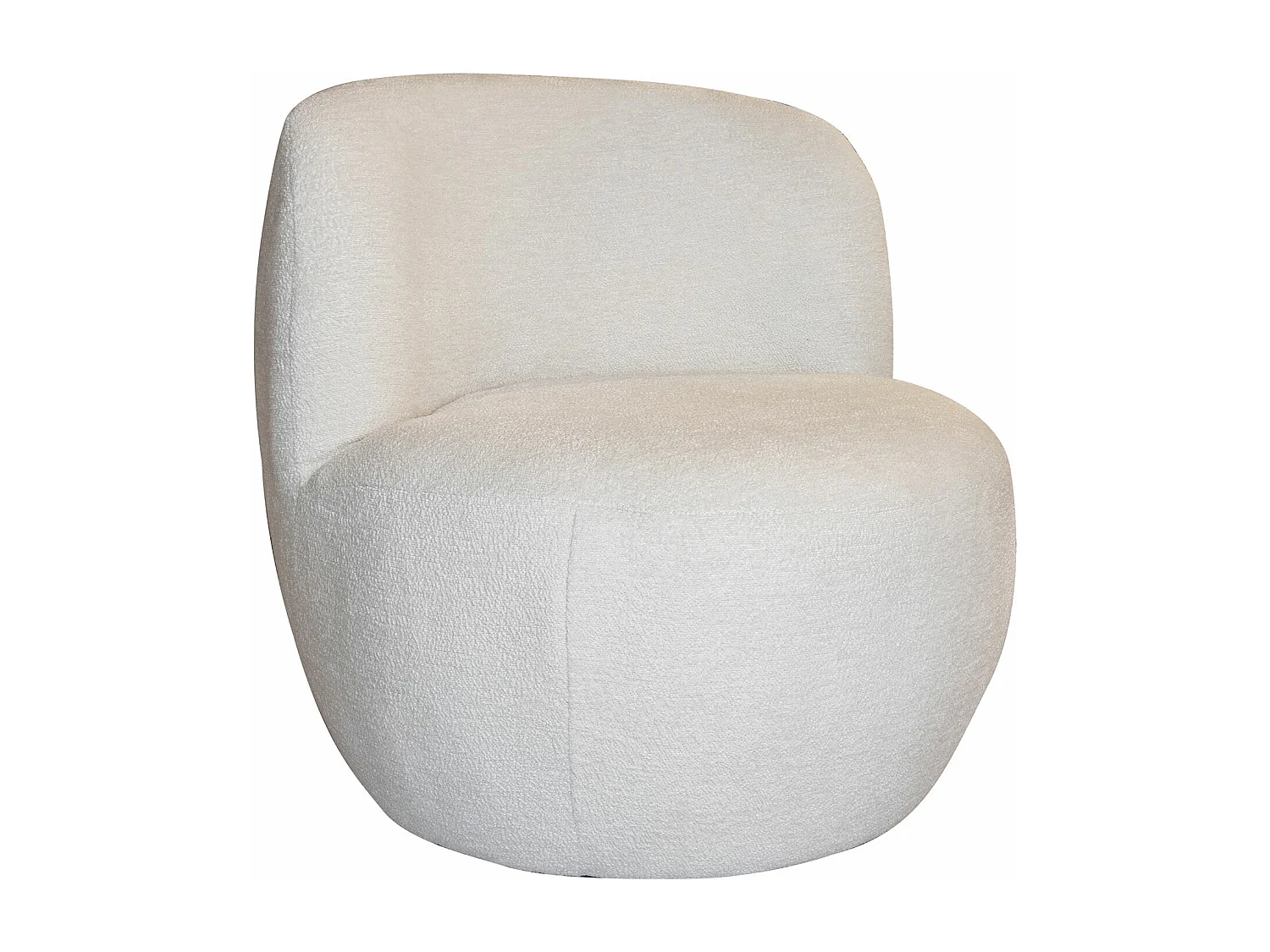 Now's Home - Fauteuil En Tissu Bouclette Ecru 74x73x72cm Malo