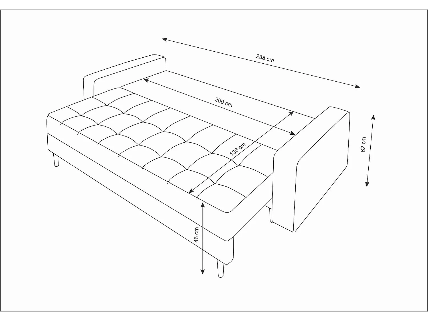 Schlafsofa, Couch PRIMA ITAKA 48