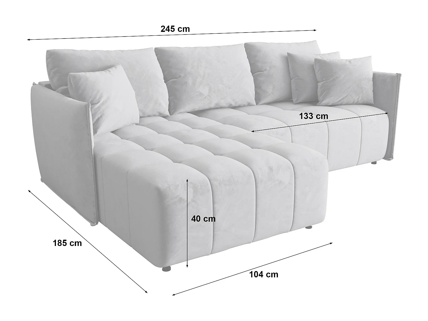 Ecksofa mit Schlaffunktion ONIL L Monolith 70 Rechts