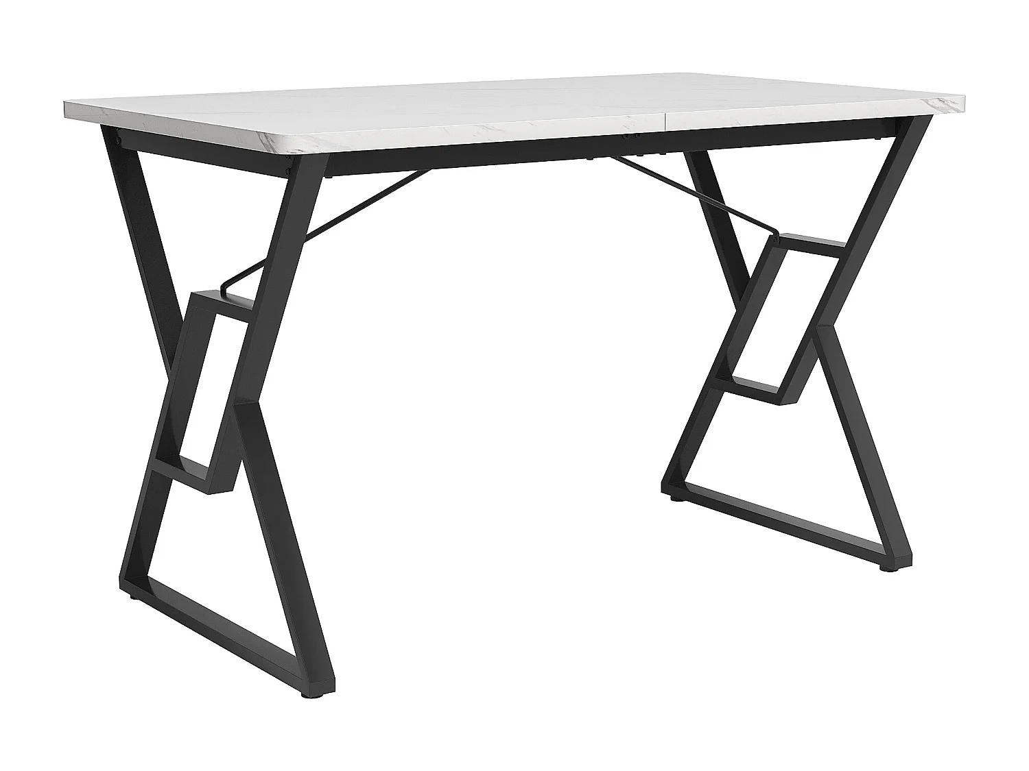 Groupe De Salle à Manger 5 Pièces, Table 119x70 Cm, 4 Chaises Cuir Pu, Pieds En Fer, Vert Foncé