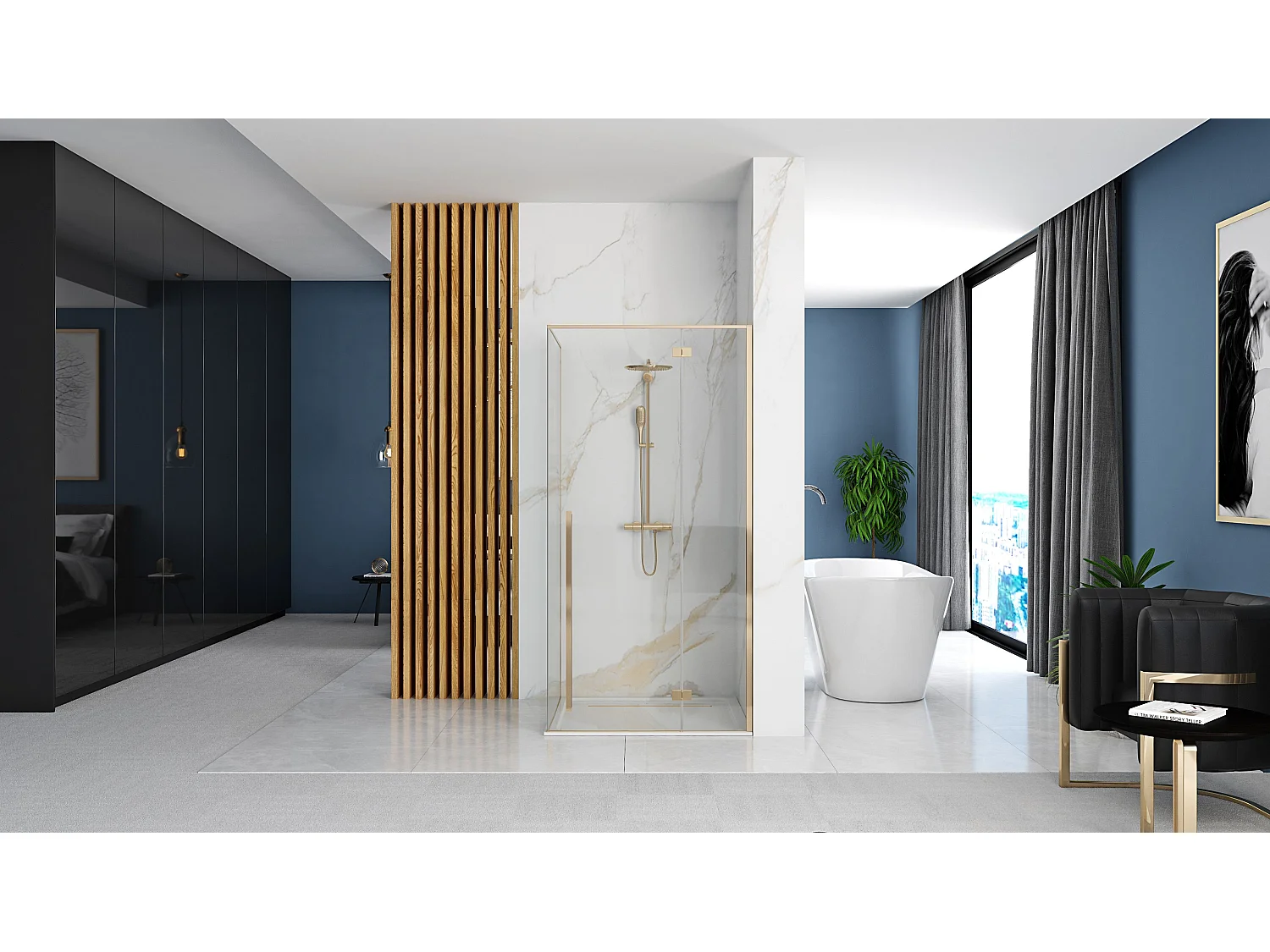 Cabine De Douche Rea Fargo 90X90 Gold