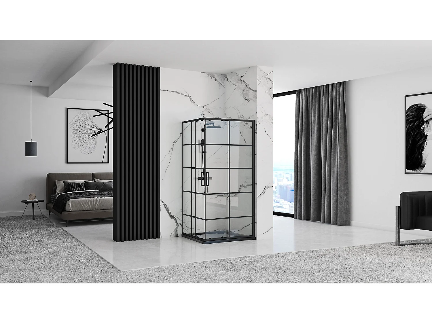 Douchecabine Rea Concept 80X100 Black