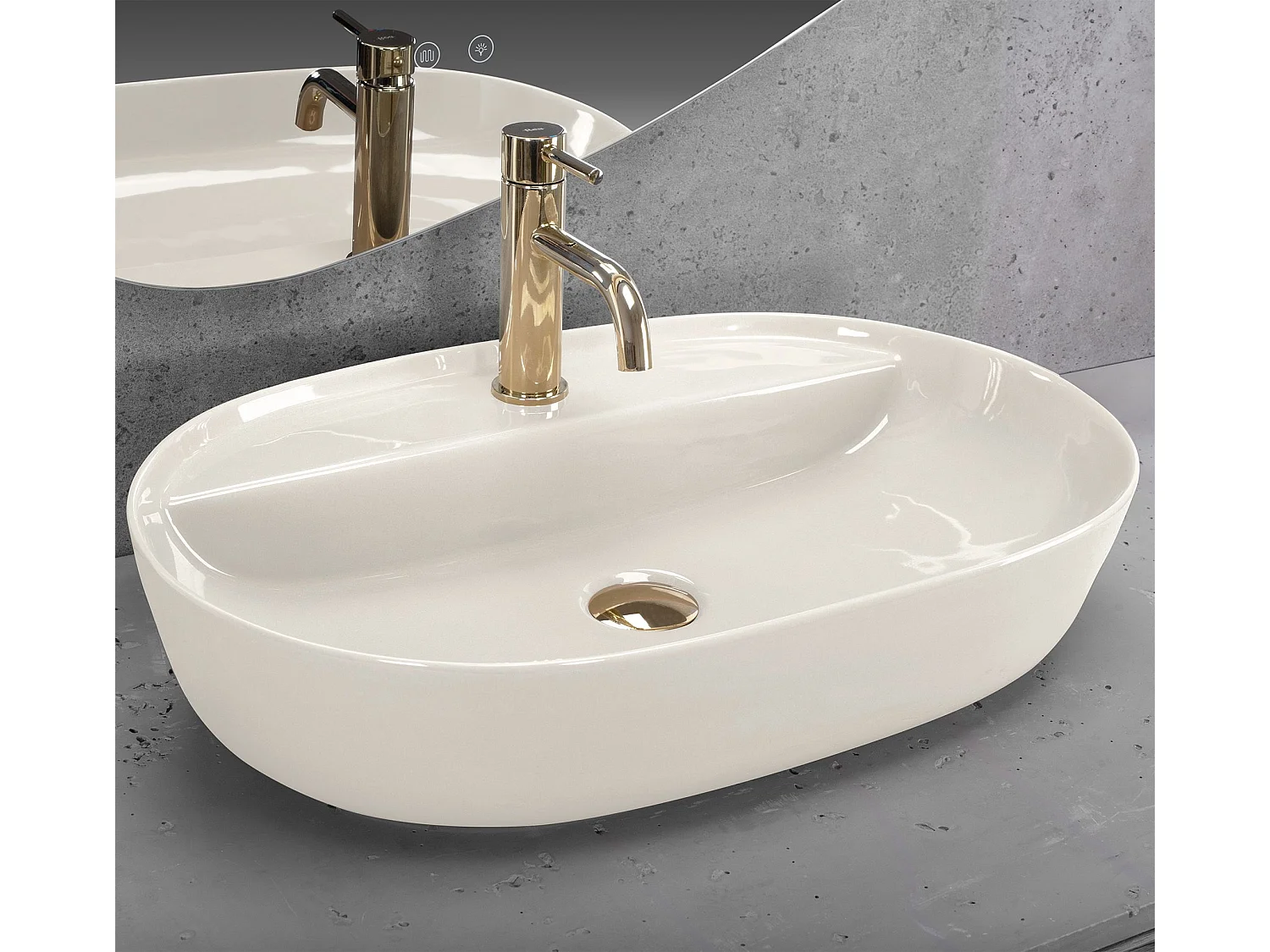 Vasque À Poser Rea Aura 61 Shiny White