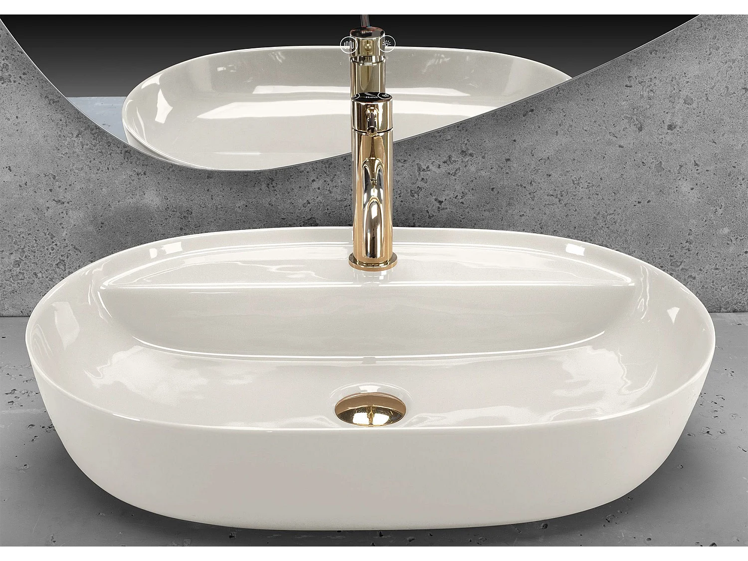 Vasque À Poser Rea Aura 61 Shiny White