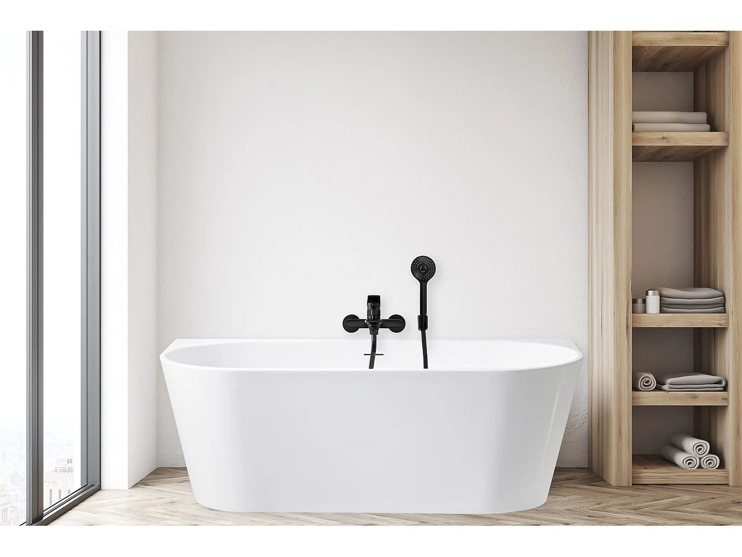 Baignoire Acrylique Murale Rea Capri 160Cm White