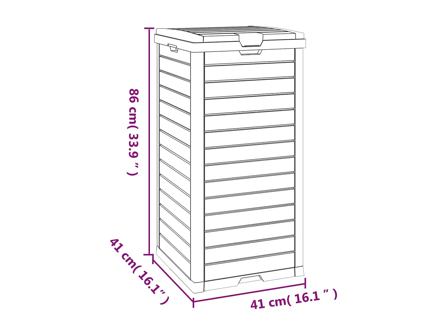 Lixeira externa marrom claro 41x41x86 cm polipropileno 02_0006115