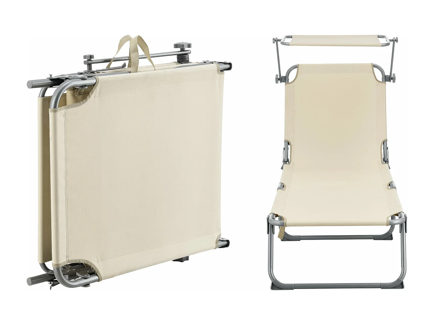 Transat bain de soleil argenté 57 x 189 x 28 cm 03_0006410