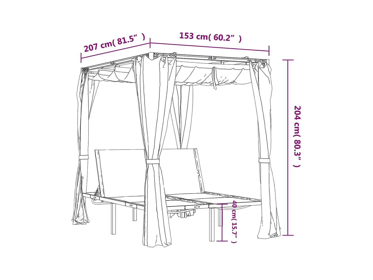 Transat chaise longue bain 207 x 153 x 204 cm 02_0012740