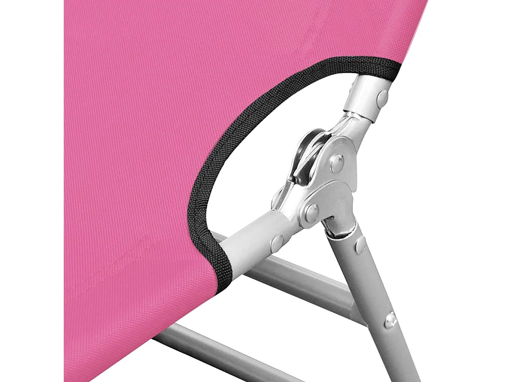 Sdraio sedia a sdraio lettino da giardino lettino da giardino terrazza pieghevole mobili da esterno con cuscino per la testa acciaio rosa magento 02_0012852