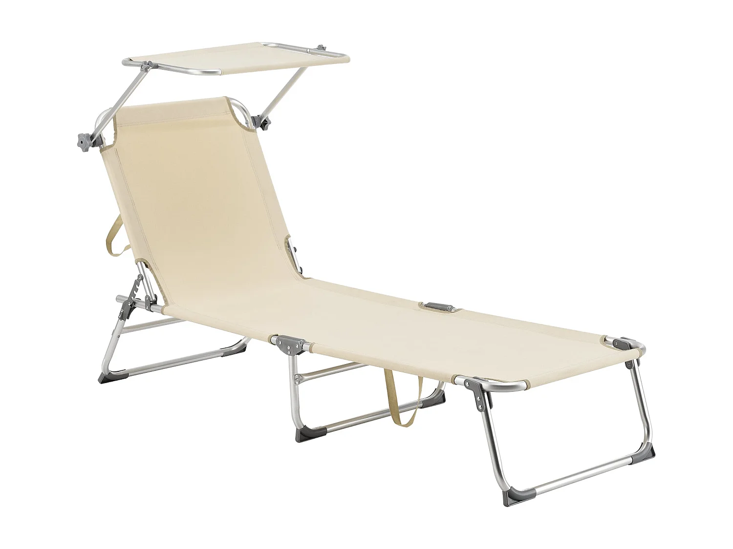 Transat bain de soleil aluminium argenté 189 x 57 x 28 cm 03_0006412