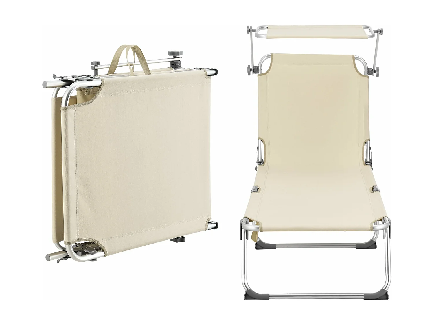 Transat bain de soleil aluminium argenté 189 x 57 x 28 cm 03_0006412