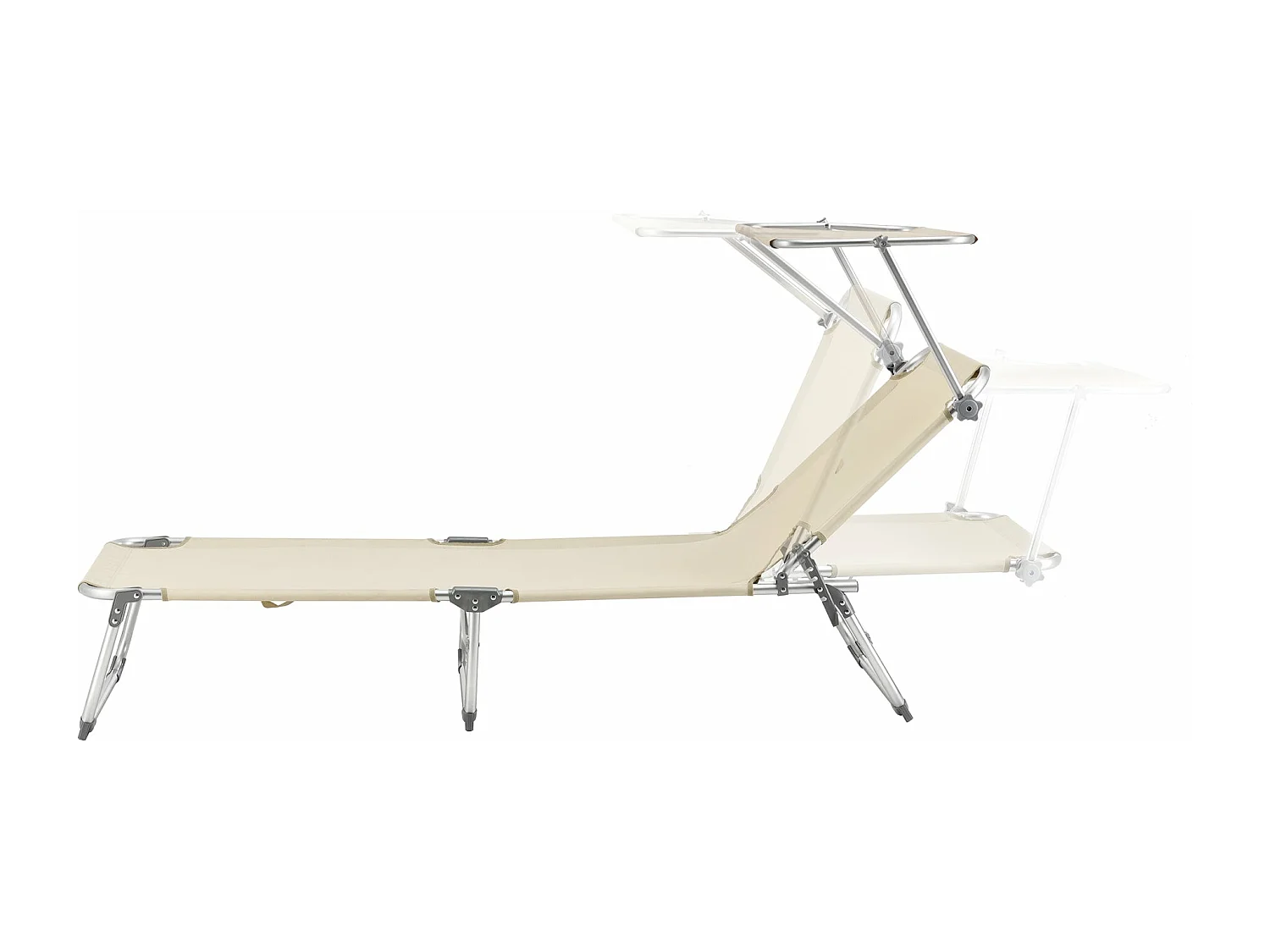 Transat bain de soleil aluminium argenté 189 x 57 x 28 cm 03_0006412