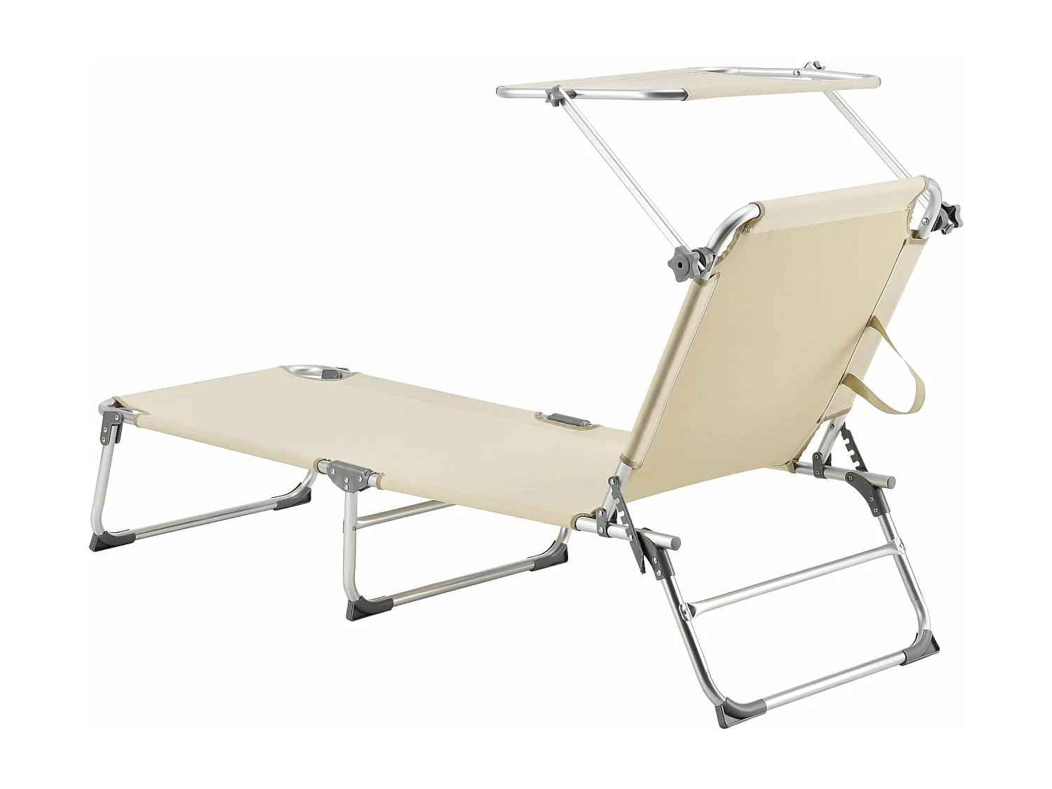 Transat bain de soleil aluminium argenté 189 x 57 x 28 cm 03_0006412