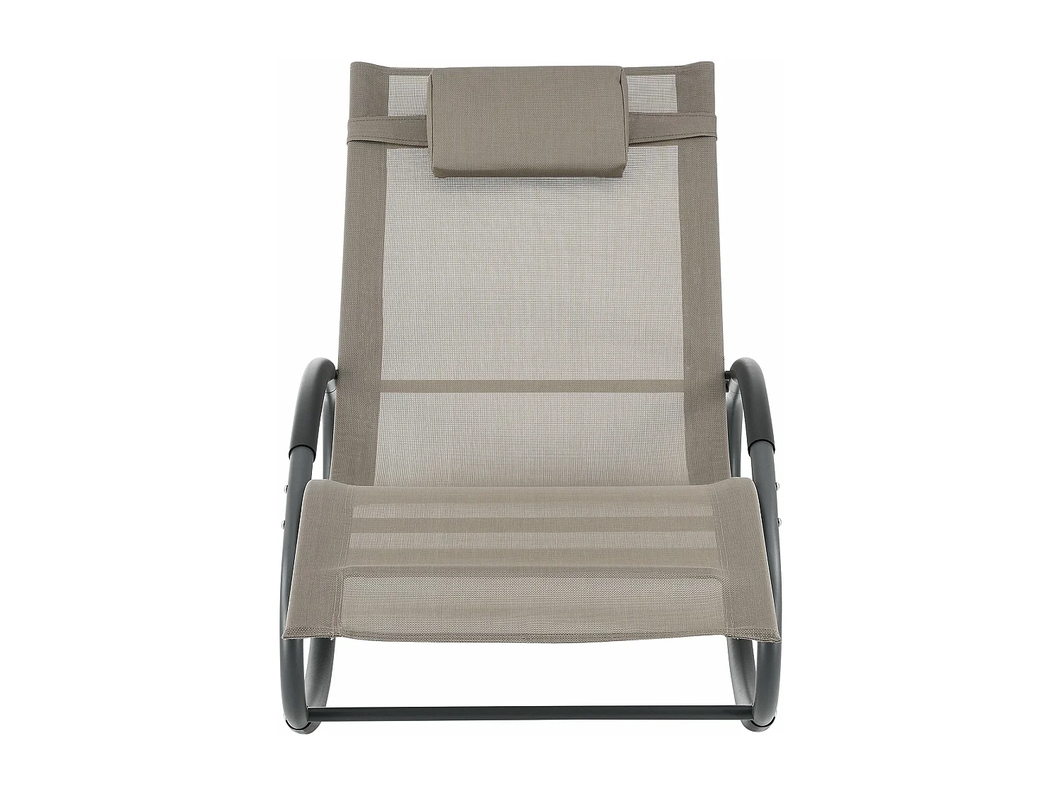 Set di 2 lettini a dondolo Almaluez beige tessuto acciaio 03_0006423