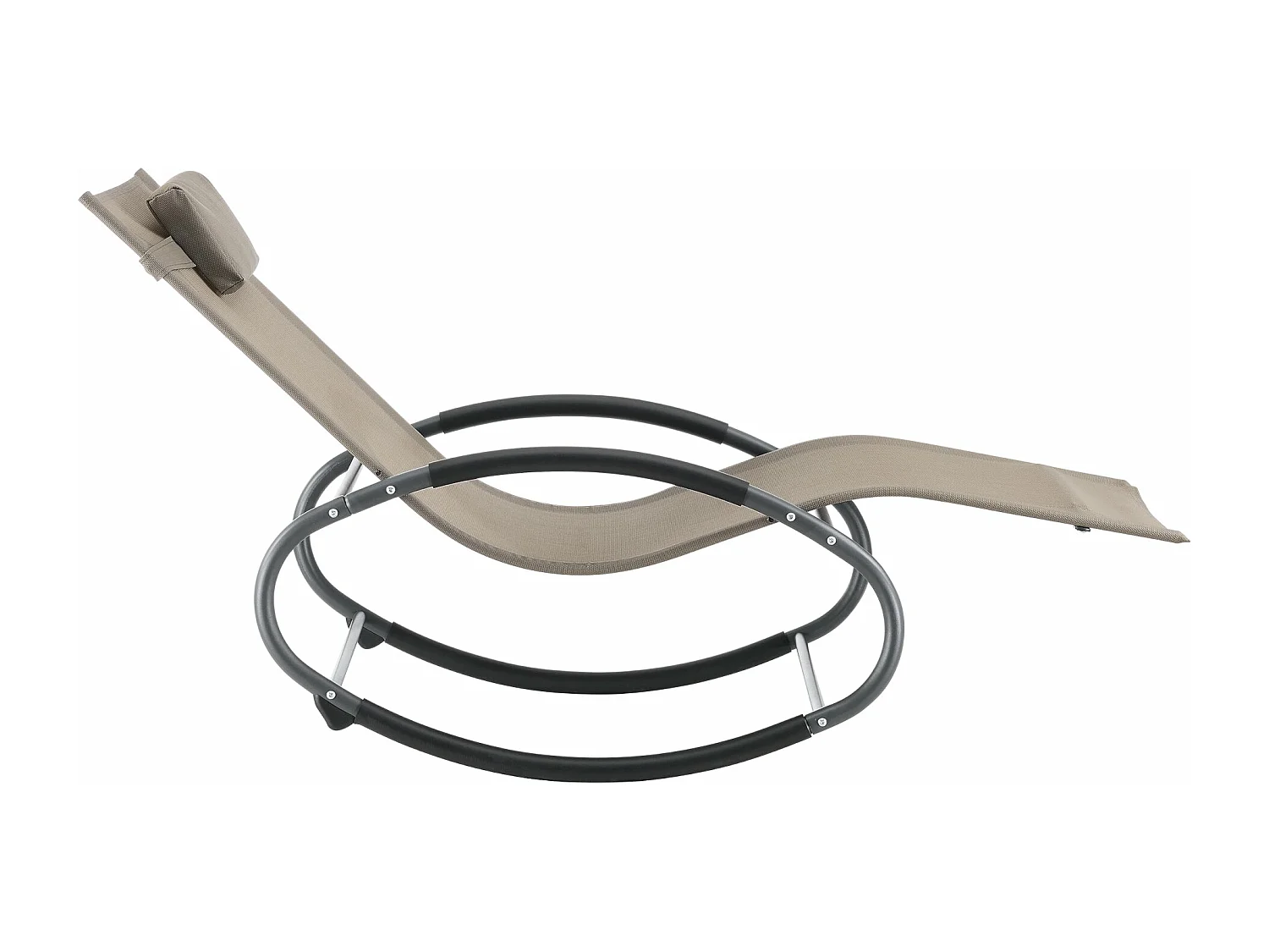 Set di 2 lettini a dondolo Almaluez beige tessuto acciaio 03_0006423