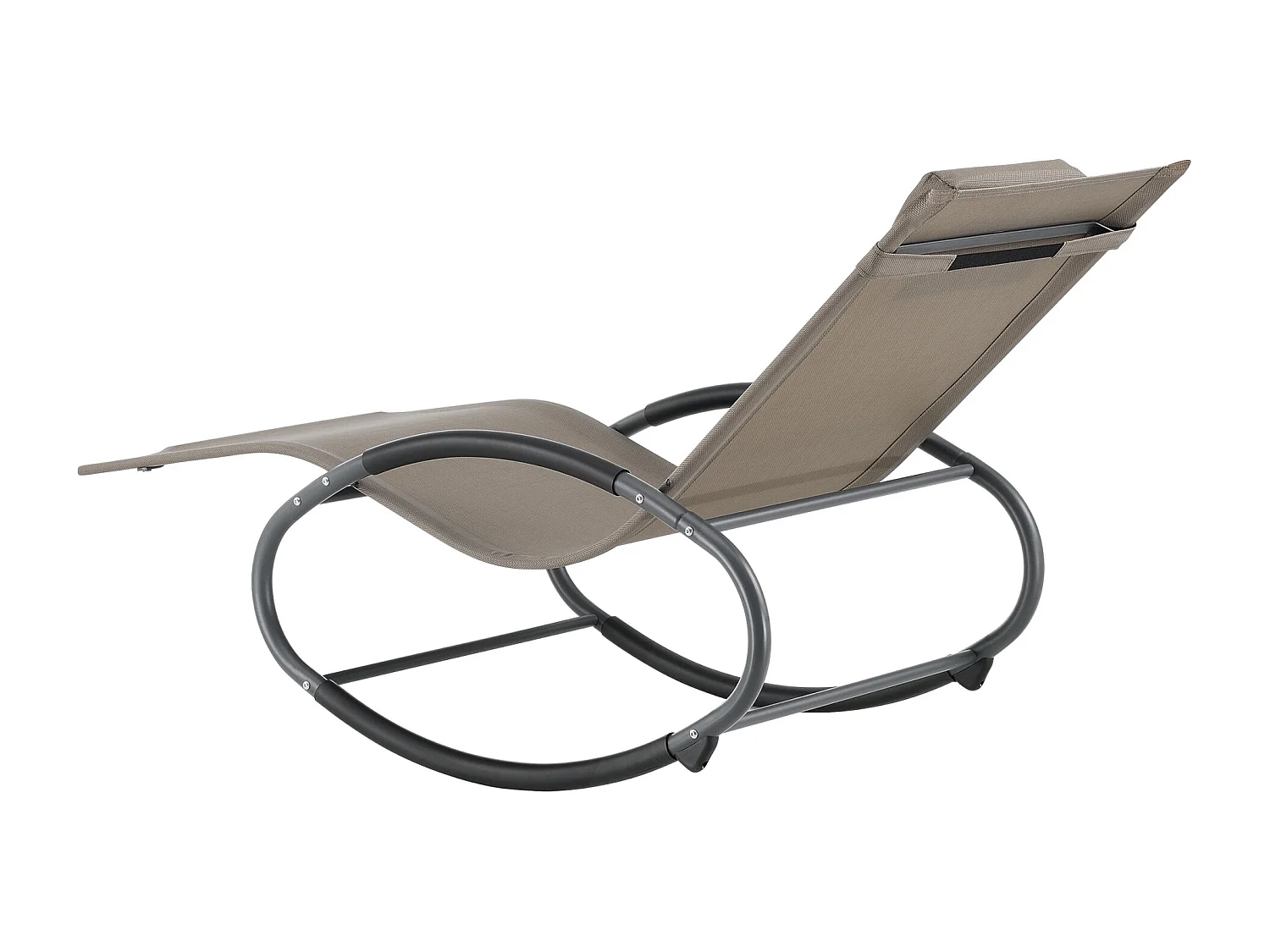 Set di 2 lettini a dondolo Almaluez beige tessuto acciaio 03_0006423