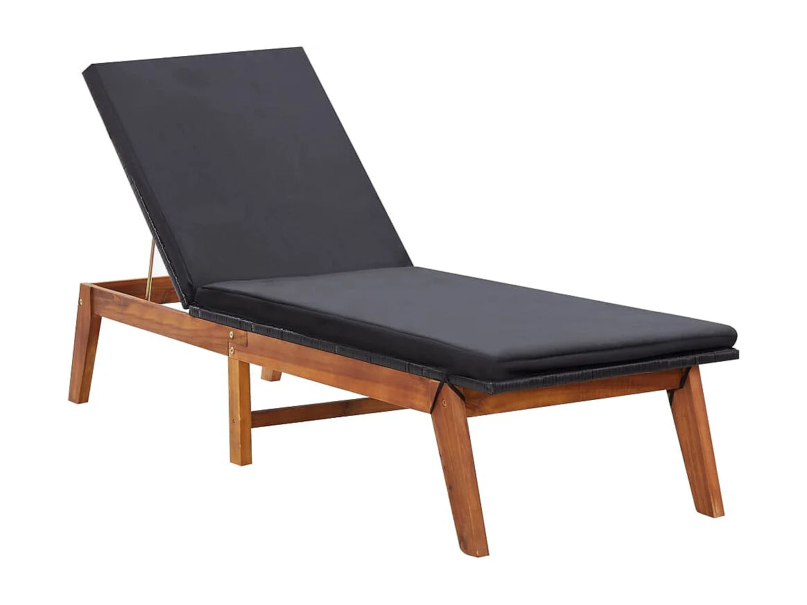 Transat chaise longue bain résine marron 200 x 60 x 34 cm 02_0012771