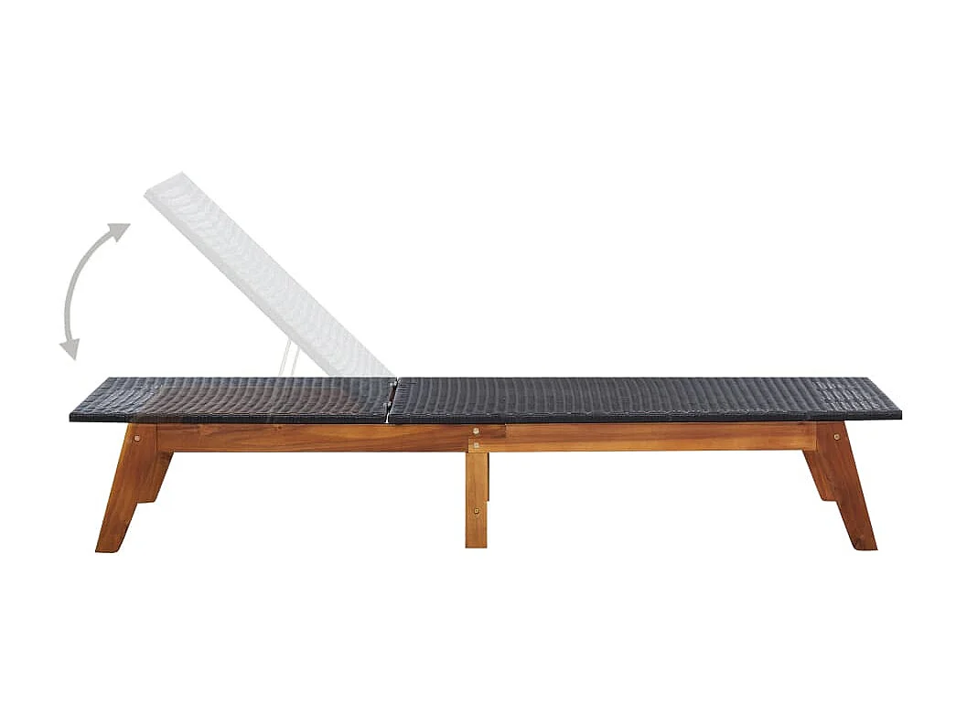 Transat chaise longue bain résine marron 200 x 60 x 34 cm 02_0012771