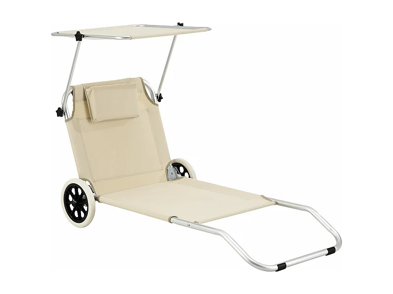 Lettino prendisole su ruote alluminio poliestere opaco argento beige 03_0006420