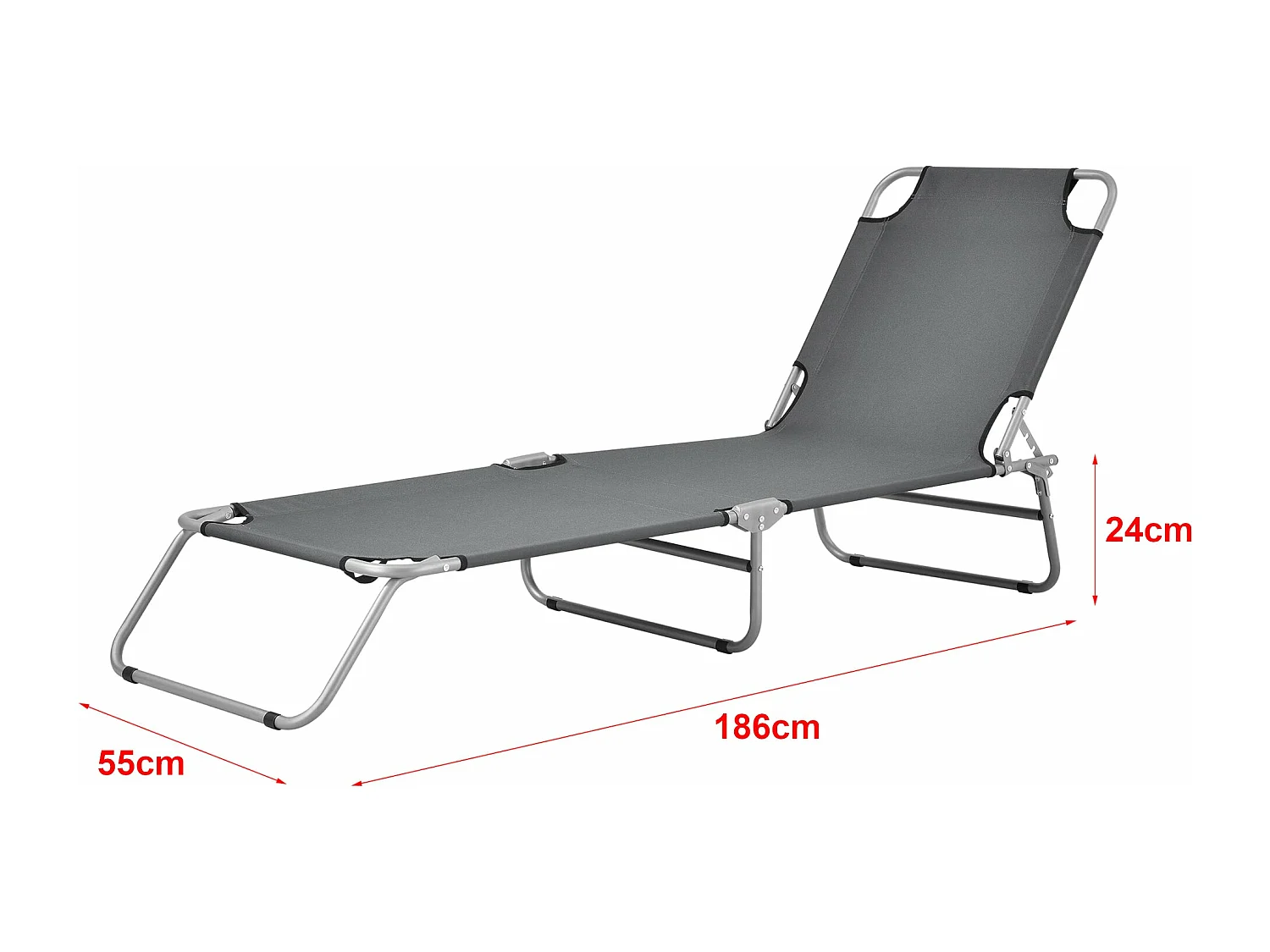 Transat bain de soleil argenté 186 x 55 x 24 cm 03_0006415