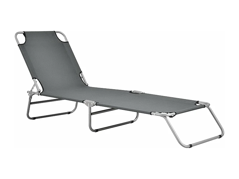 Lettino prendisole reclinabile argento opaco poliestere acciaio grigio scuro 03_0006415
