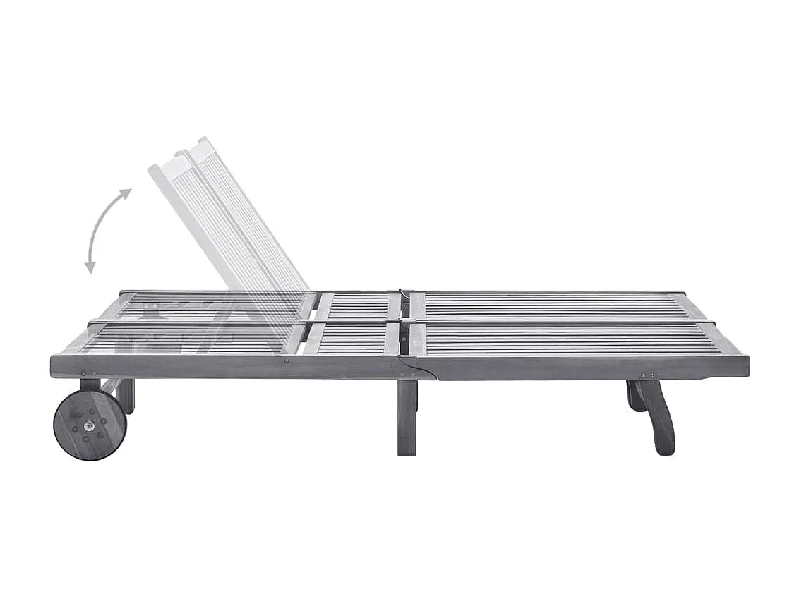 Sdraio sdraio prendisole lettino da giardino terrazza arredo da esterno a 2 posti con cuscino in acacia grigio 02_0012230