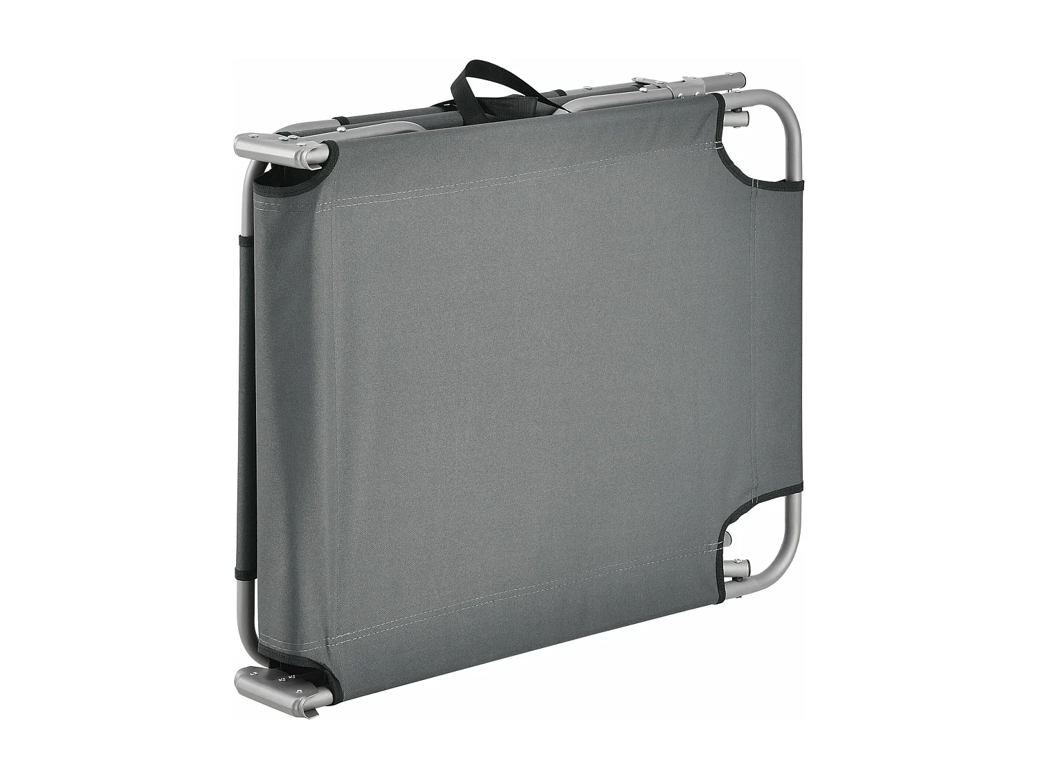 Juego de 2 tumbonas reclinables acero poliéster plata gris oscuro mate 03_0006431