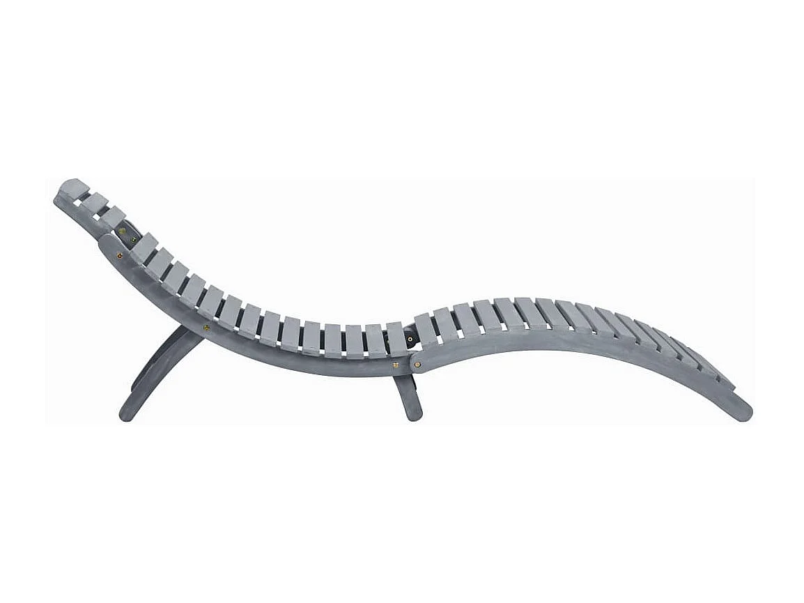 Espreguiçadeira espreguiçadeira espreguiçadeira jardim cama terraço móveis de exterior com almofada cinza madeira de acácia maciça 02_0012466