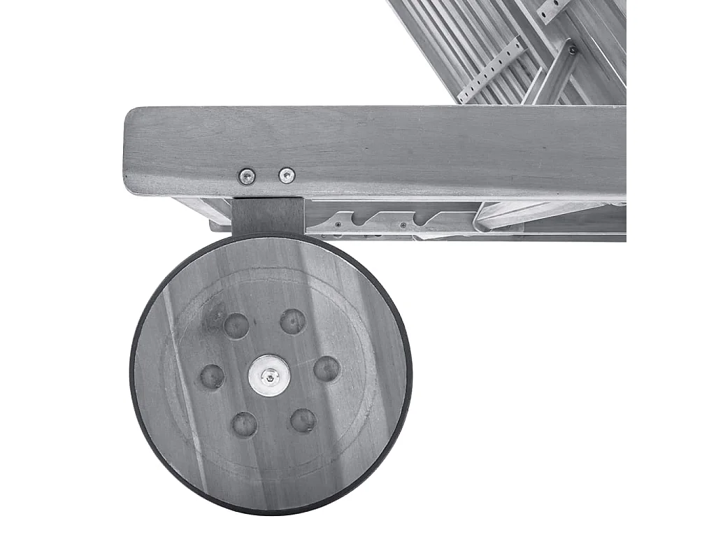 Espreguiçadeira espreguiçadeira para banhos de sol cama de jardim terraço mobiliário de exterior de 2 lugares com almofada cinza acácia 02_0012226