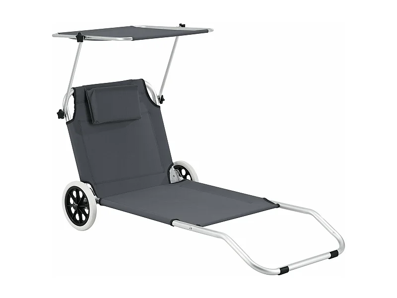 Lettino prendisole su ruote lazkano alluminio poliestere argento opaco grigio scuro 03_0006421