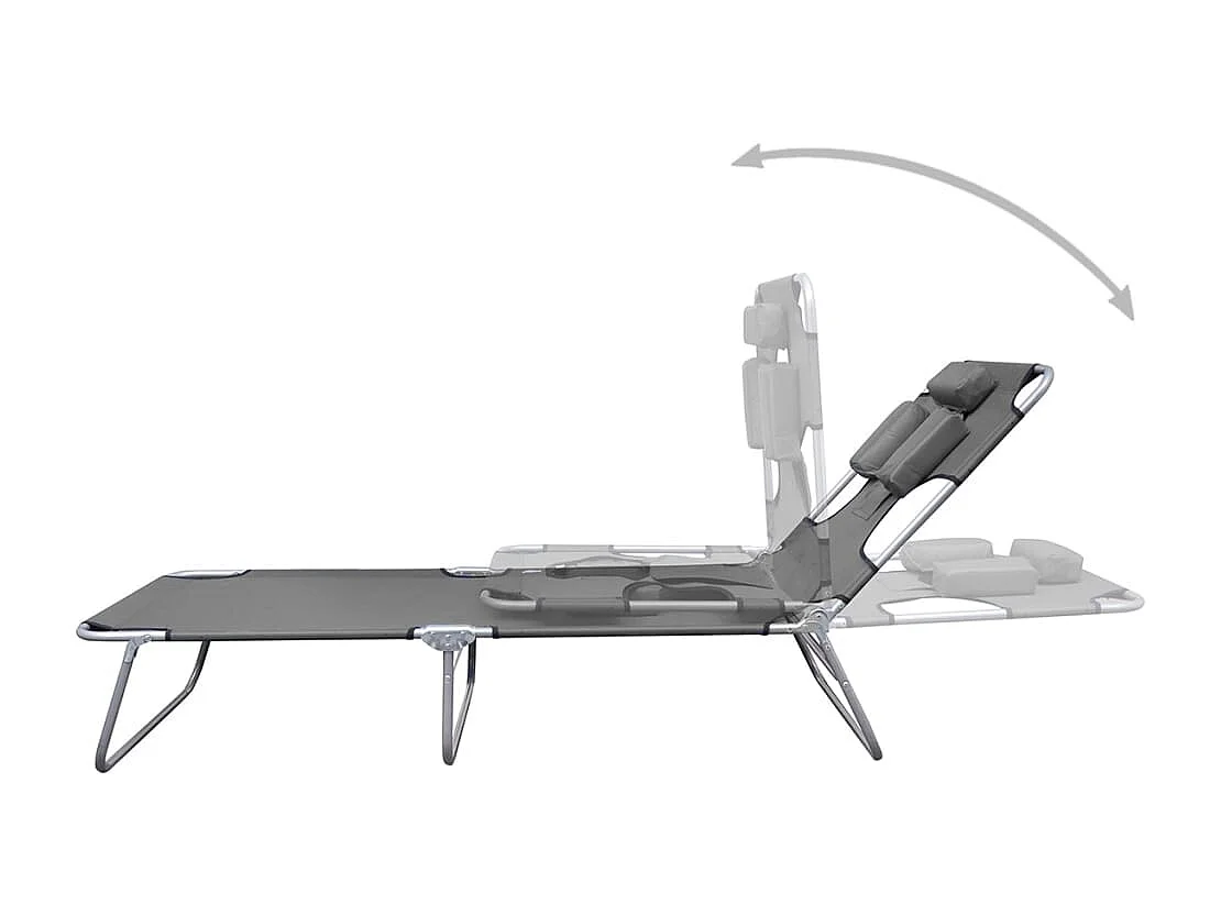 Transat chaise longue bain grise 189 x 58 x 27 cm 02_0012870