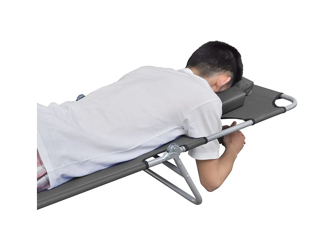 Transat chaise longue bain grise 189 x 58 x 27 cm 02_0012870