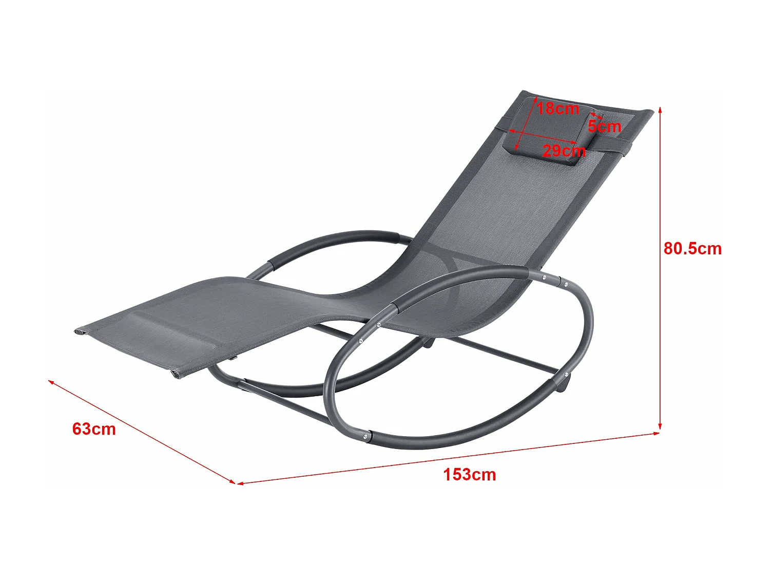 Set di 2 lettini prendisole a dondolo in acciaio tessile grigio scuro 03_0006424