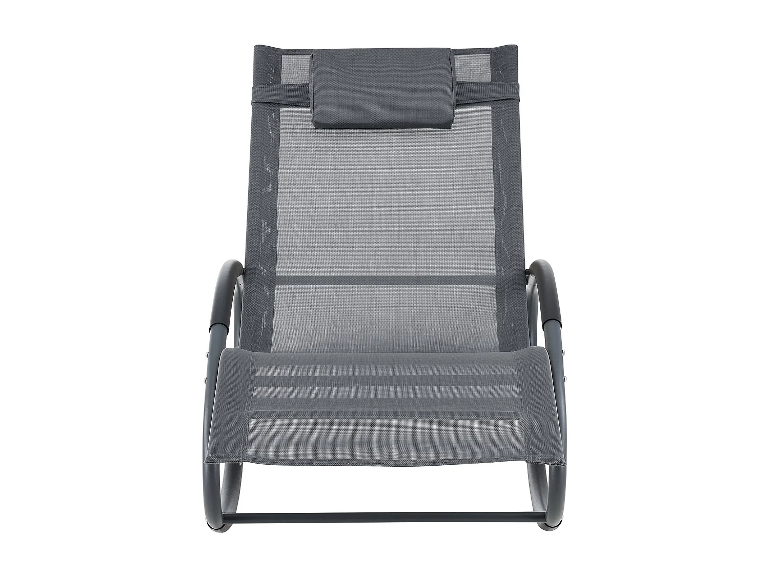 Set di 2 lettini prendisole a dondolo in acciaio tessile grigio scuro 03_0006424