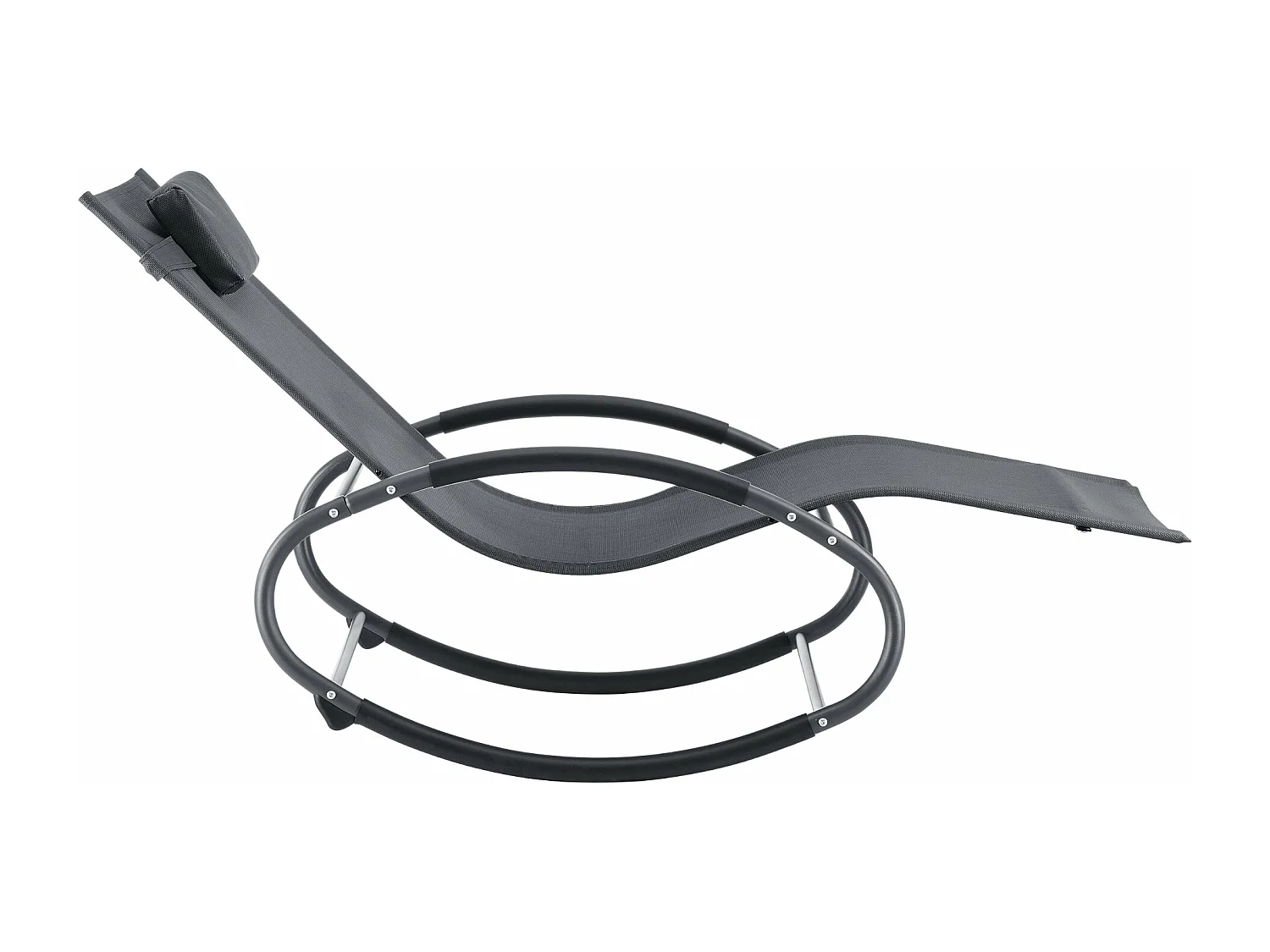 Set di 2 lettini prendisole a dondolo in acciaio tessile grigio scuro 03_0006424