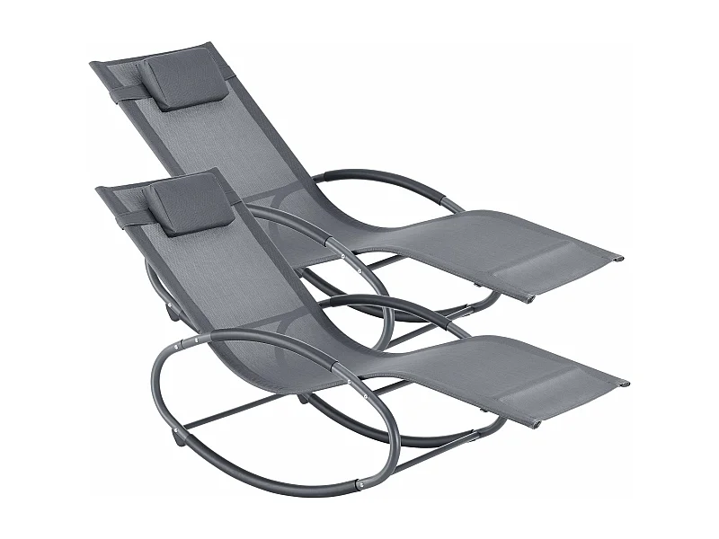 Lot de 2 bains grise 153 x 63 x 80.5 cm 03_0006424