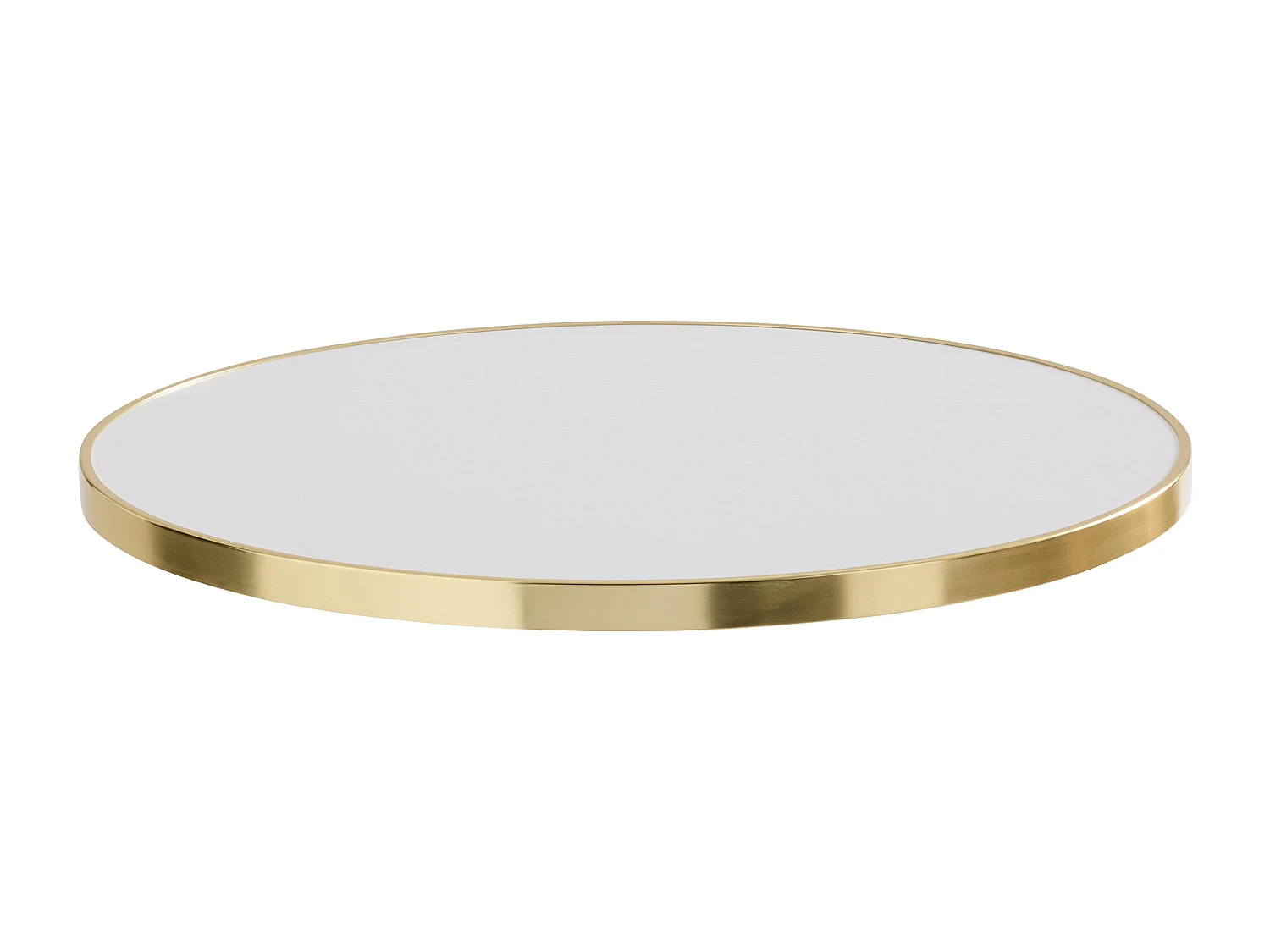 Table haute ronde 60 cm inclinable plateau blanc/doré et pied noir