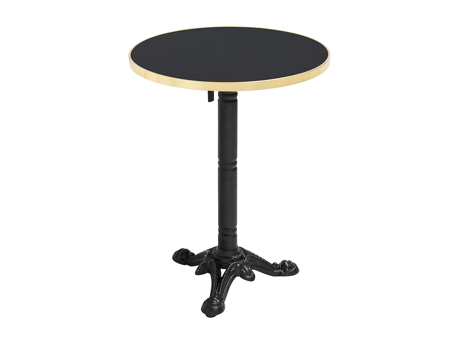 Table à mange ronde 60 cm inclinable noir/doré et pied noir