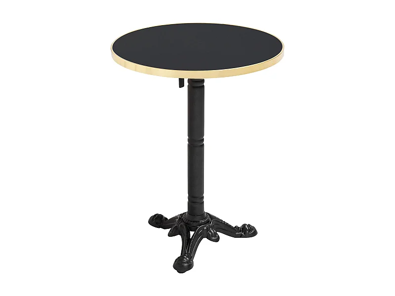 Table à mange ronde 60 cm inclinable noir/doré et pied noir