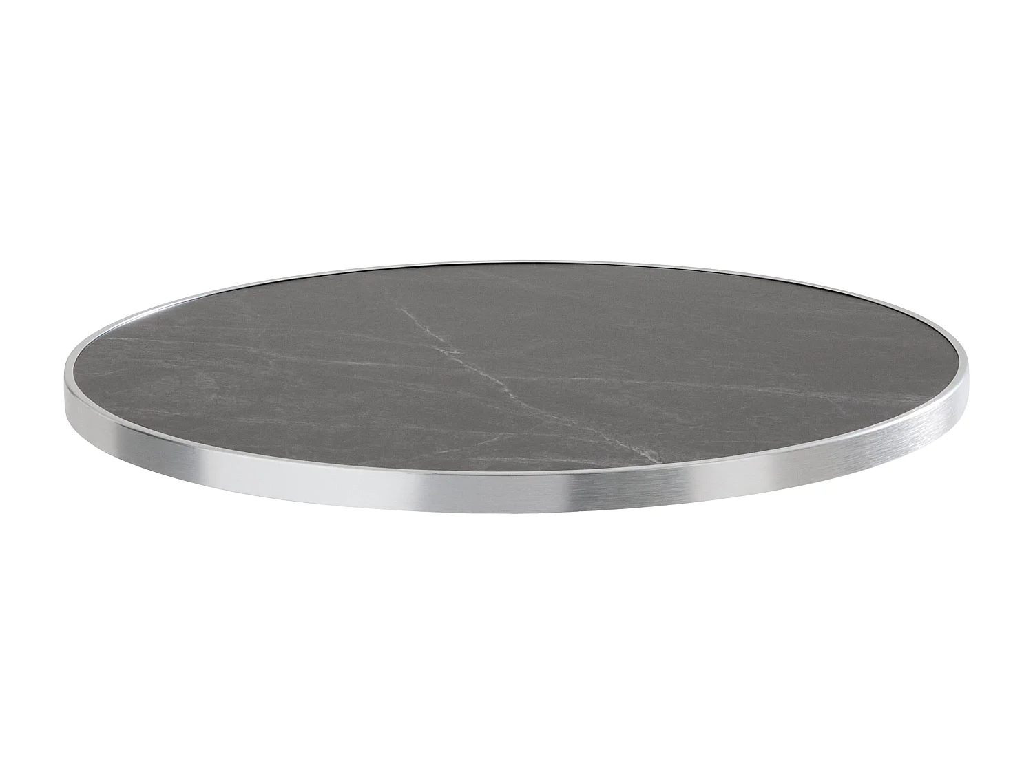 Table haute ronde 60 cm inclinable plateau marbre noir/argent et noir