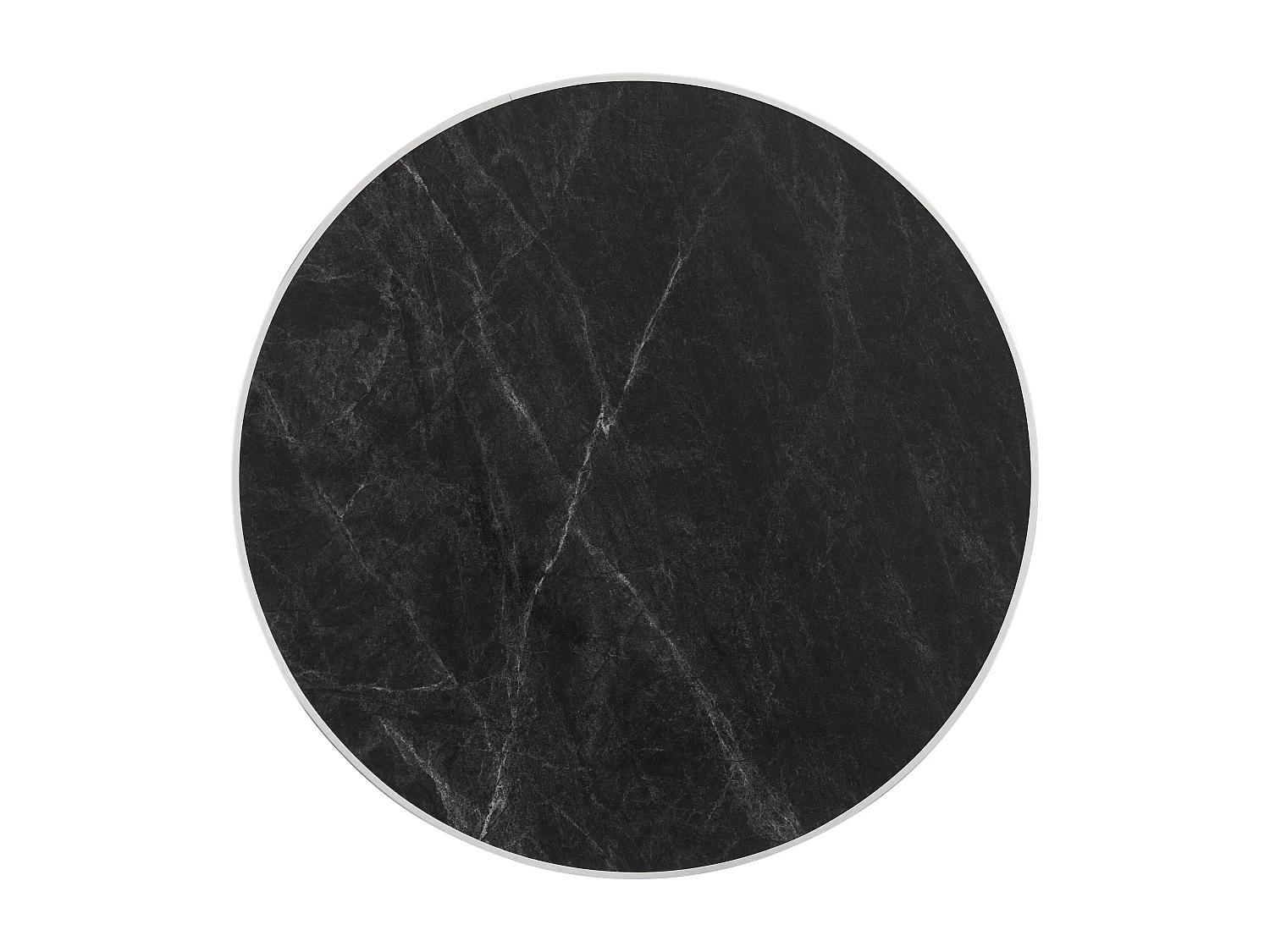 Table haute ronde 60 cm inclinable plateau marbre noir/argent et noir