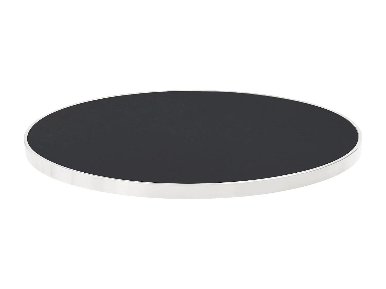 Table à mange ronde 60 cm inclinable noir/argent et pied noir